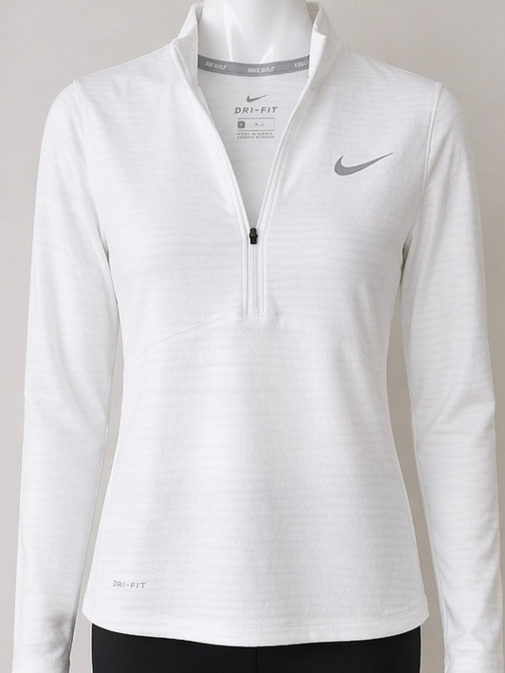 Nike White Long Sleeve Fitted Polo Button Down